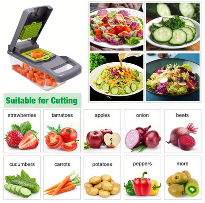 PICADORA DE VERDURAS 15 EN 1 CON 8 CUCHILLAS REEMPLAZABLES