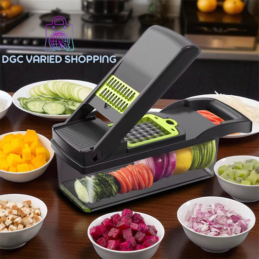 PICADORA DE VERDURAS 15 EN 1 CON 8 CUCHILLAS REEMPLAZABLES