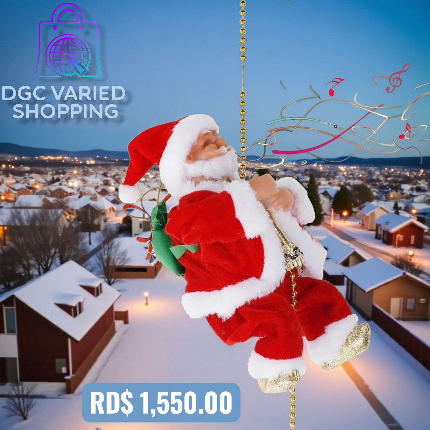 PAPÁ NOEL ESCALADOR ELÉCTRICO MUSICAL