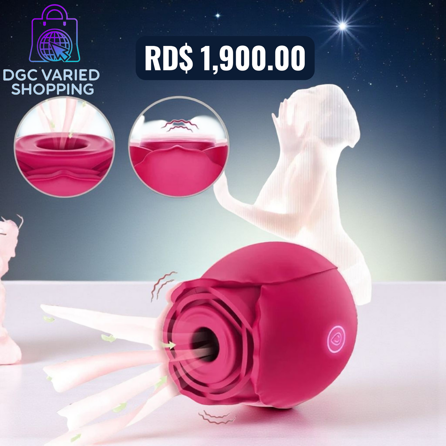 ROSA DEL PLACER VIBRADOR DE ROSAS PARA MUJER